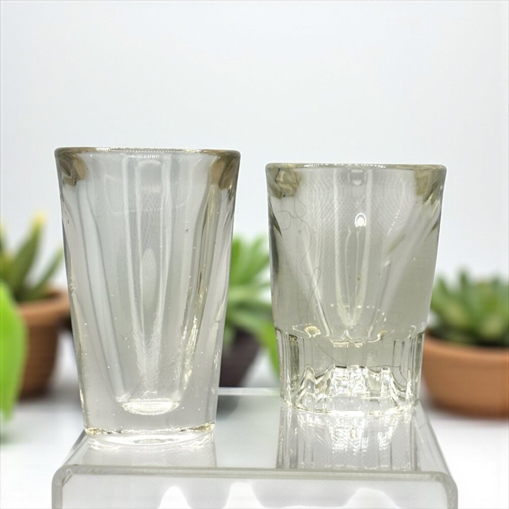 Unique VIntage Libby Shot Glasses Heavy Weighted Glass 1oz Clear